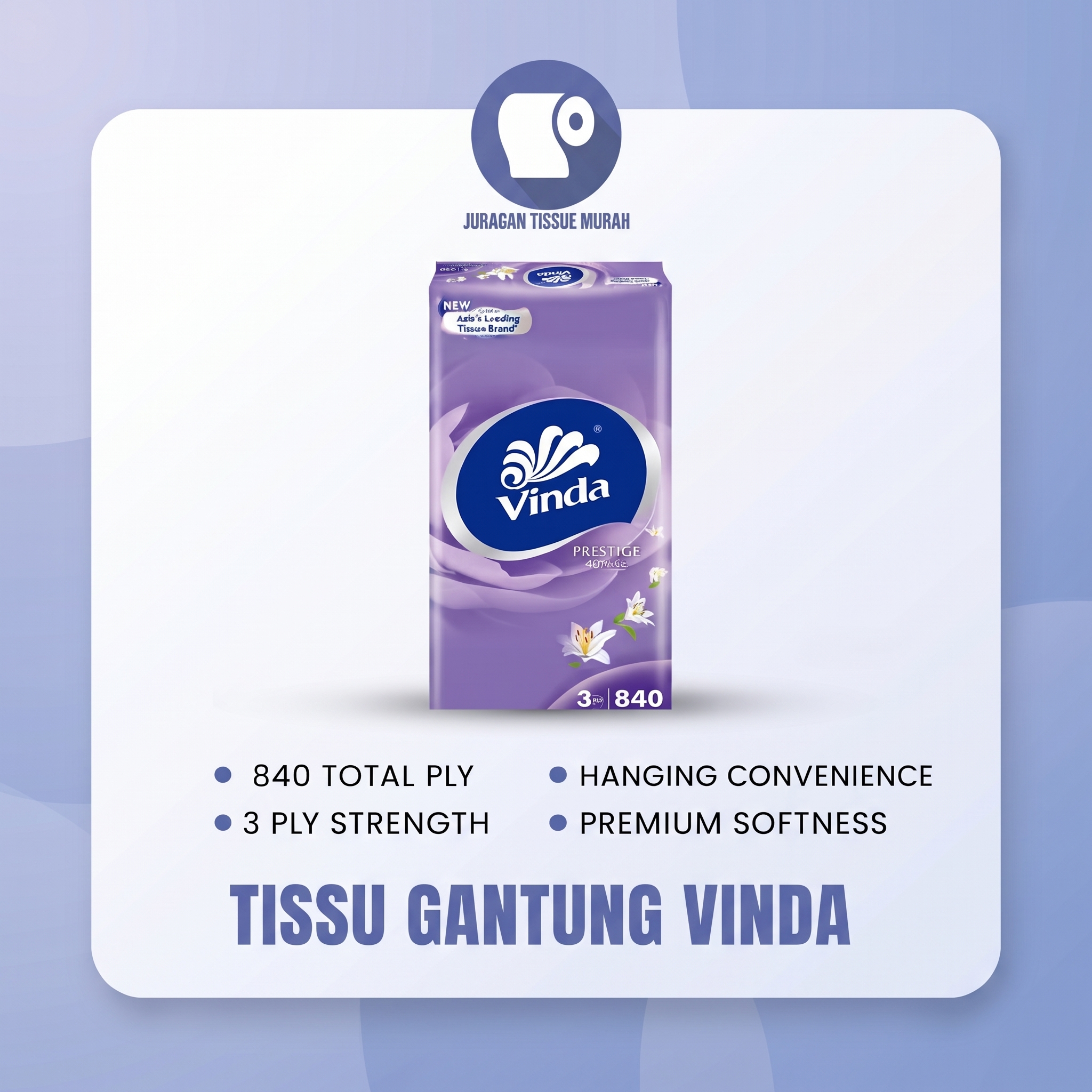 Tissue Gantung Vinda 840 Ply